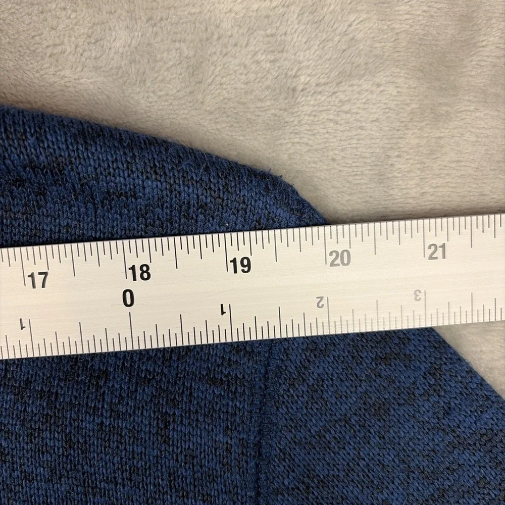 Banana Republic Pullover Mens XL Blue Marled Button Mock Neck Sweater Pockets